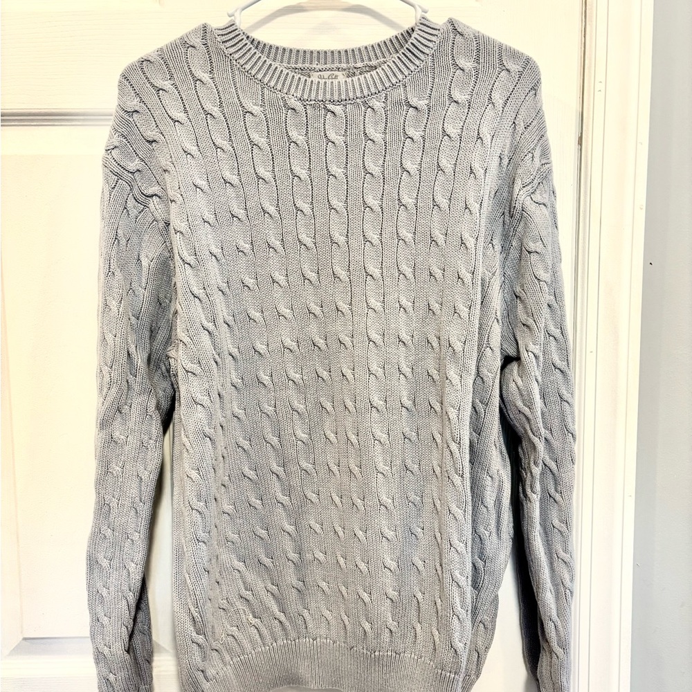 Brandy Melville Gray Crewneck Sweater Cable Knit